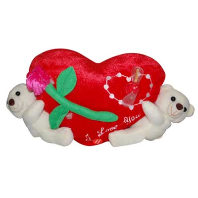 "Heart shape Soft Toy with holding Teddies -PST-1035-002 - Click here to View more details about this Product